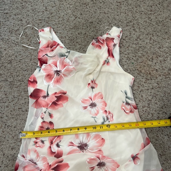 VNTG Y2K Floral Cowl Neck Bias Cut Slip Dress Fairy Cottagecore Sleeveless Sz 8 - Picture 9 of 11